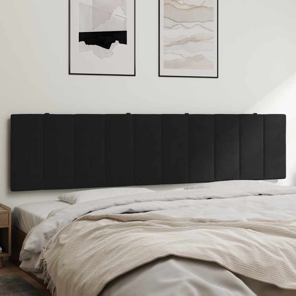 Coussin de tête de lit Hanko noir 200 cm velours - XIOS