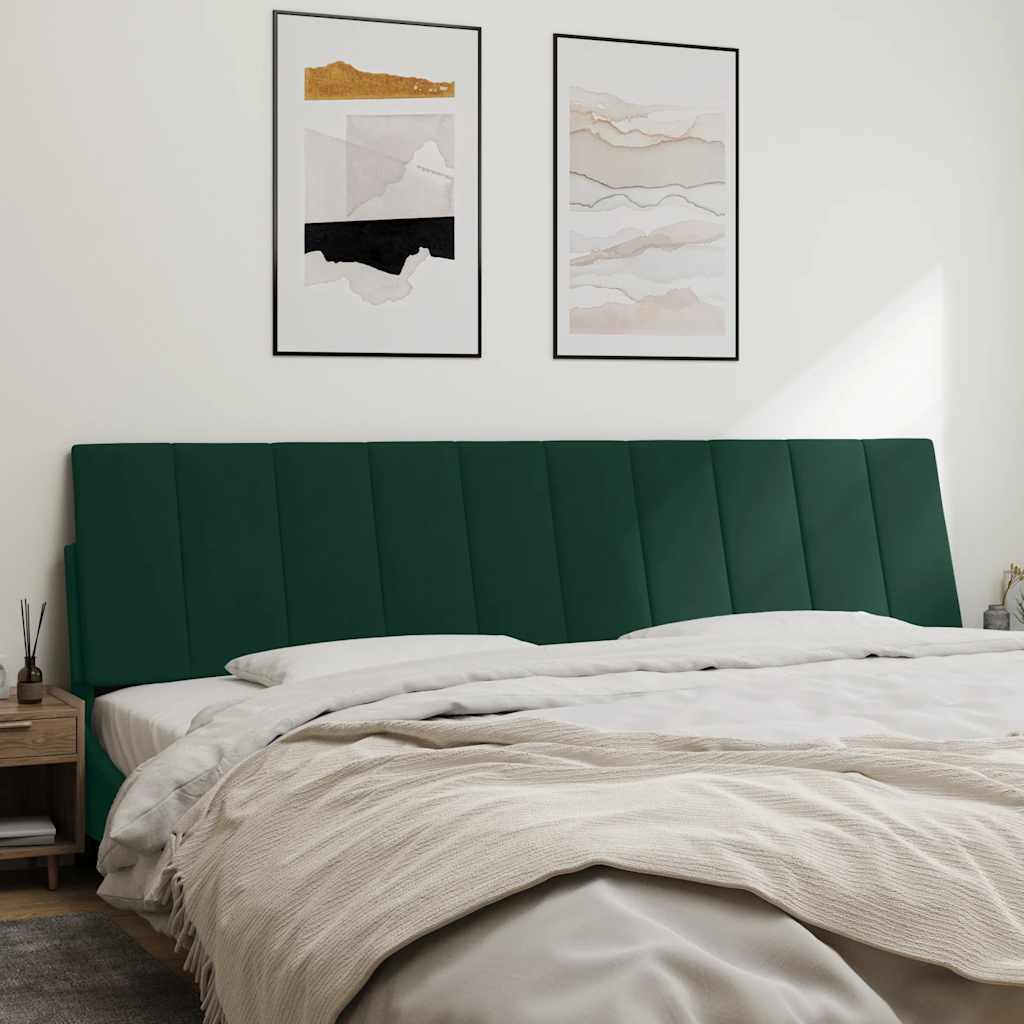 Coussin de tête de lit Hanko vert foncé 200 cm velours - XIOS