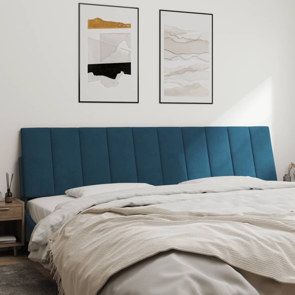 Coussin de tête de lit Hanko bleu 200 cm velours - XIOS