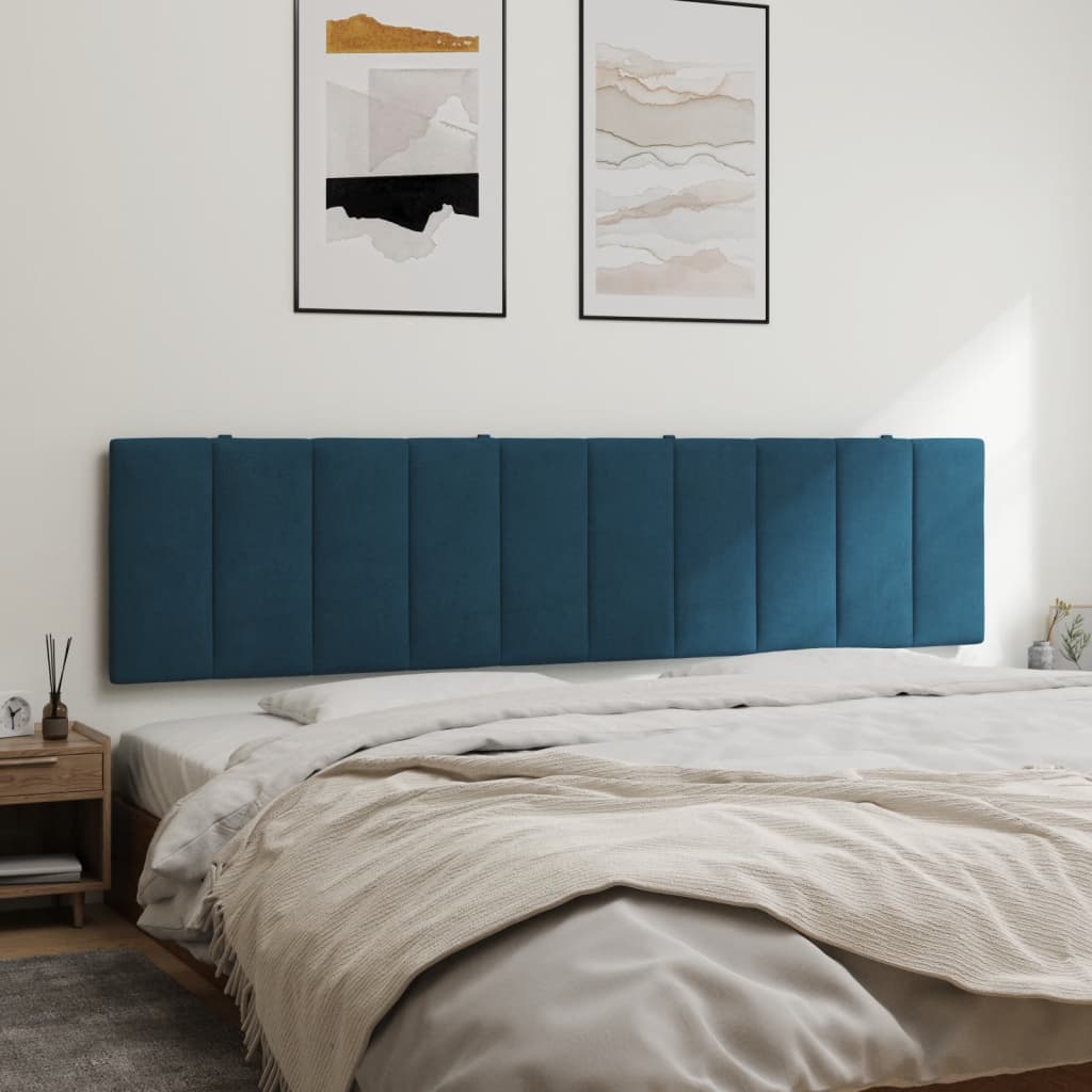Coussin de tête de lit Hanko bleu 200 cm velours - XIOS