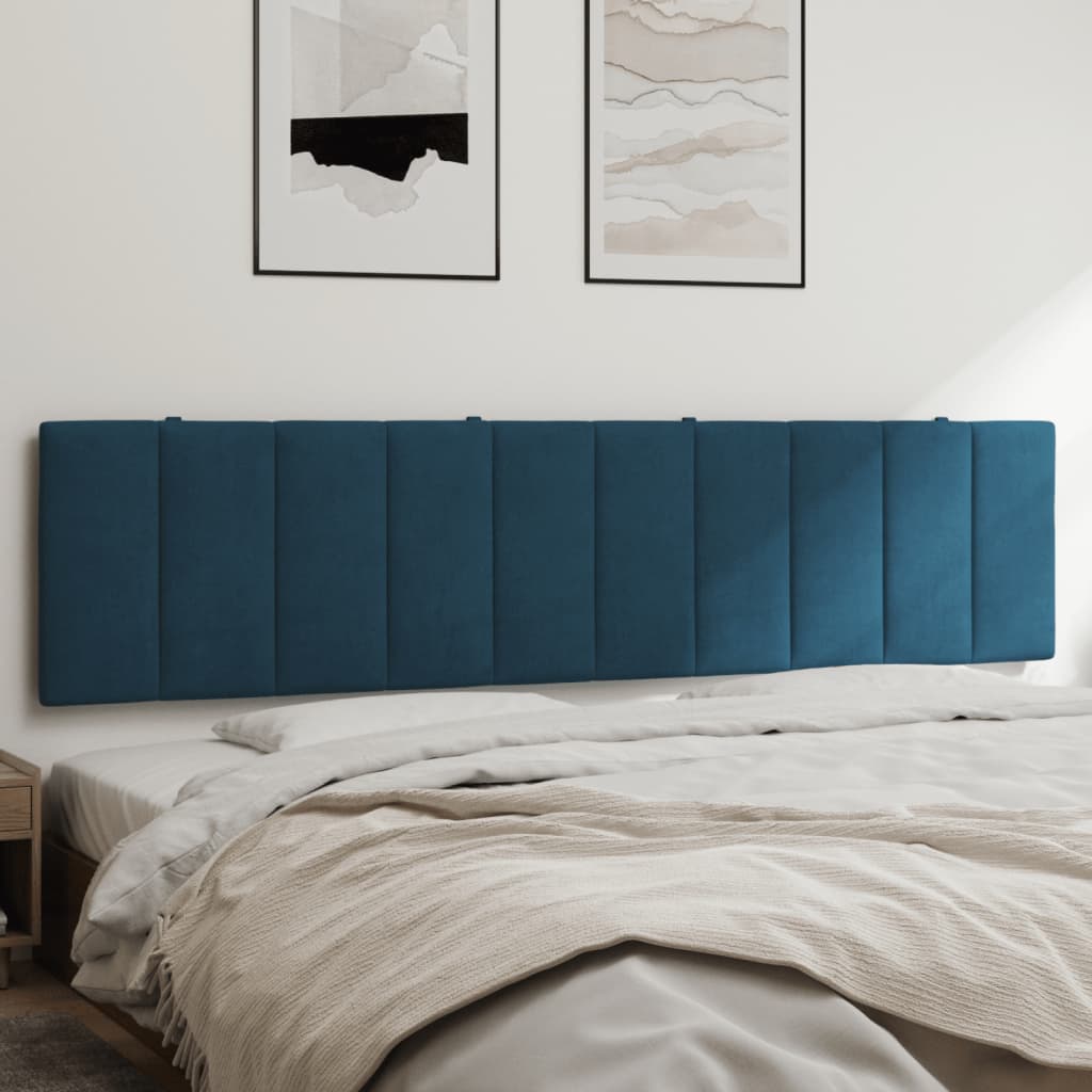 Coussin de tête de lit Hanko bleu 200 cm velours - XIOS