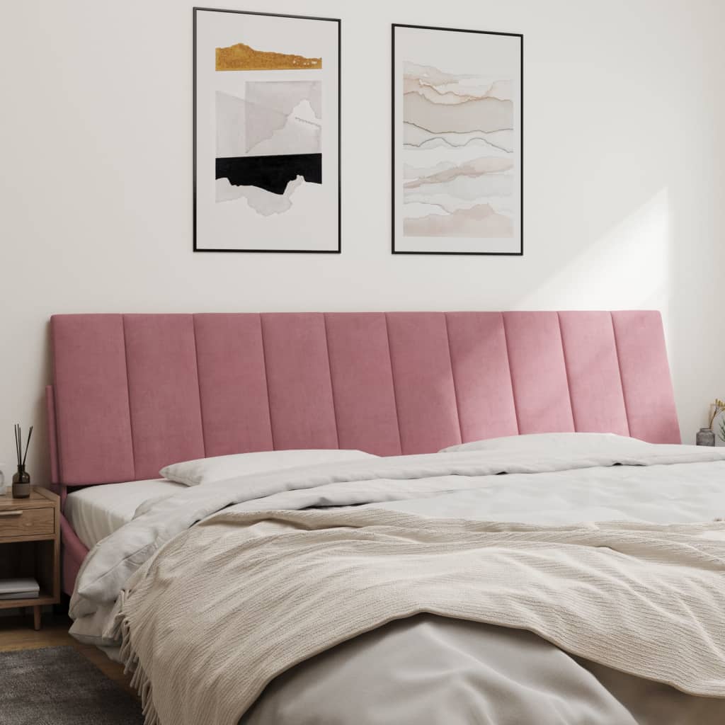 Coussin de tête de lit Hanko rose 200 cm velours - XIOS