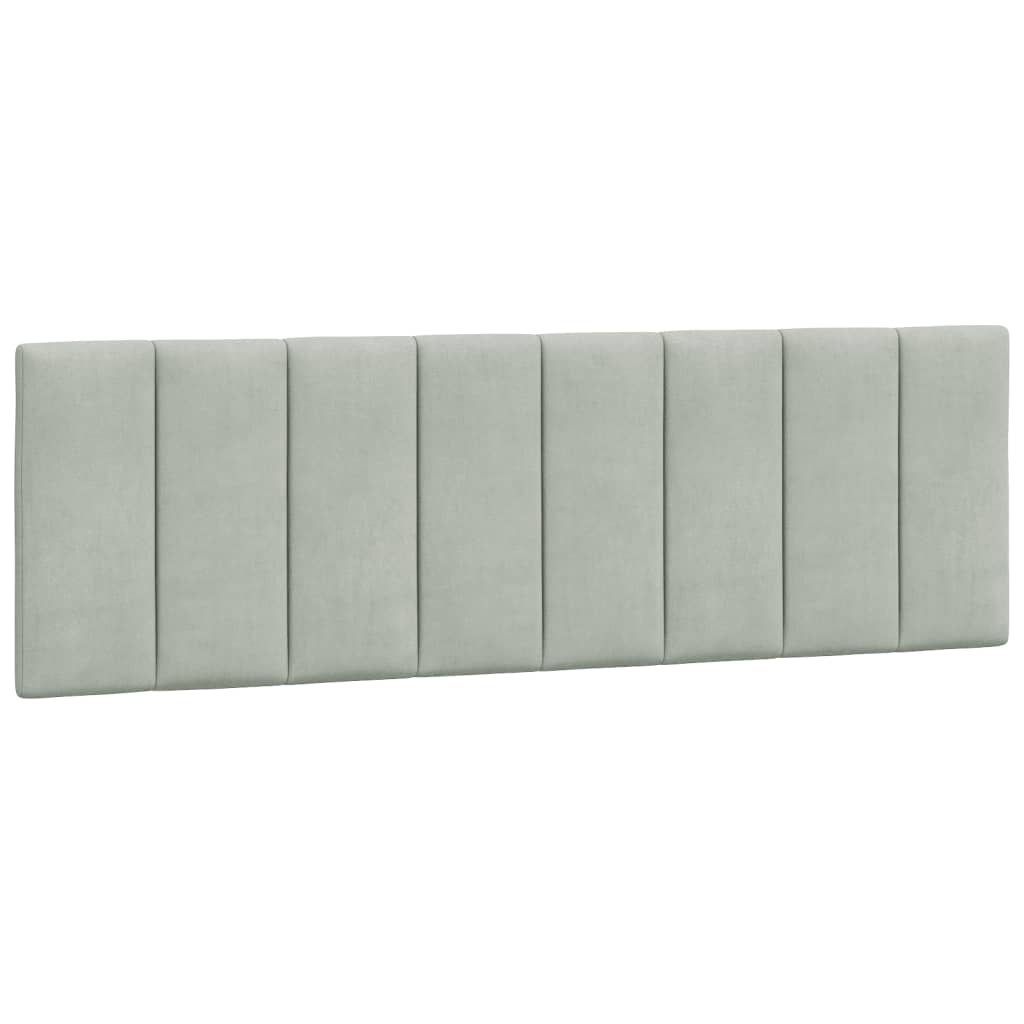 Coussin de tête de lit Hanko gris clair 152 cm velours - XIOS