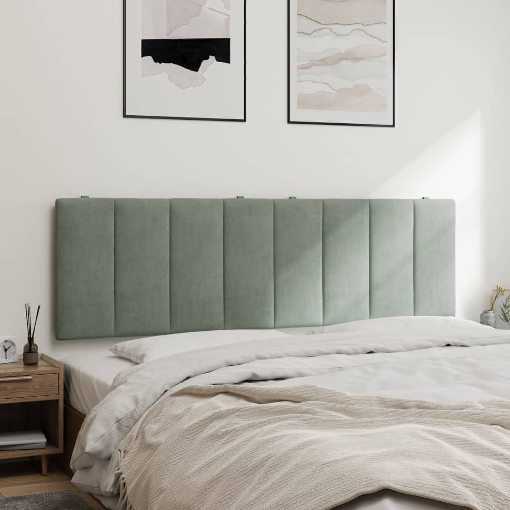 Coussin de tête de lit Hanko gris clair 152 cm velours - XIOS