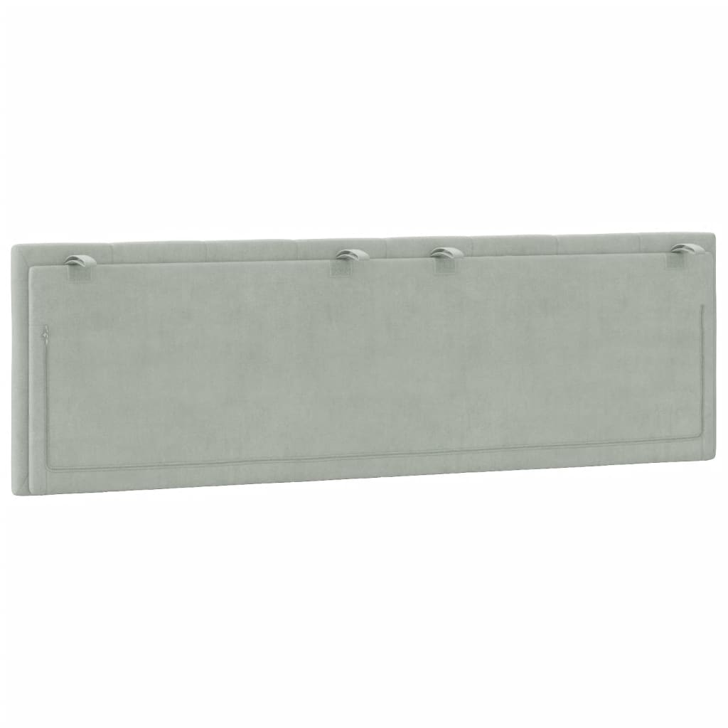 Coussin de tête de lit Hanko gris clair 152 cm velours - XIOS