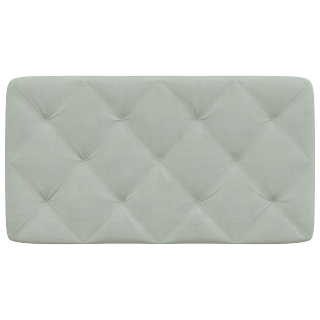 Coussin de tête de lit gris clair 80 cm velours - XIOS