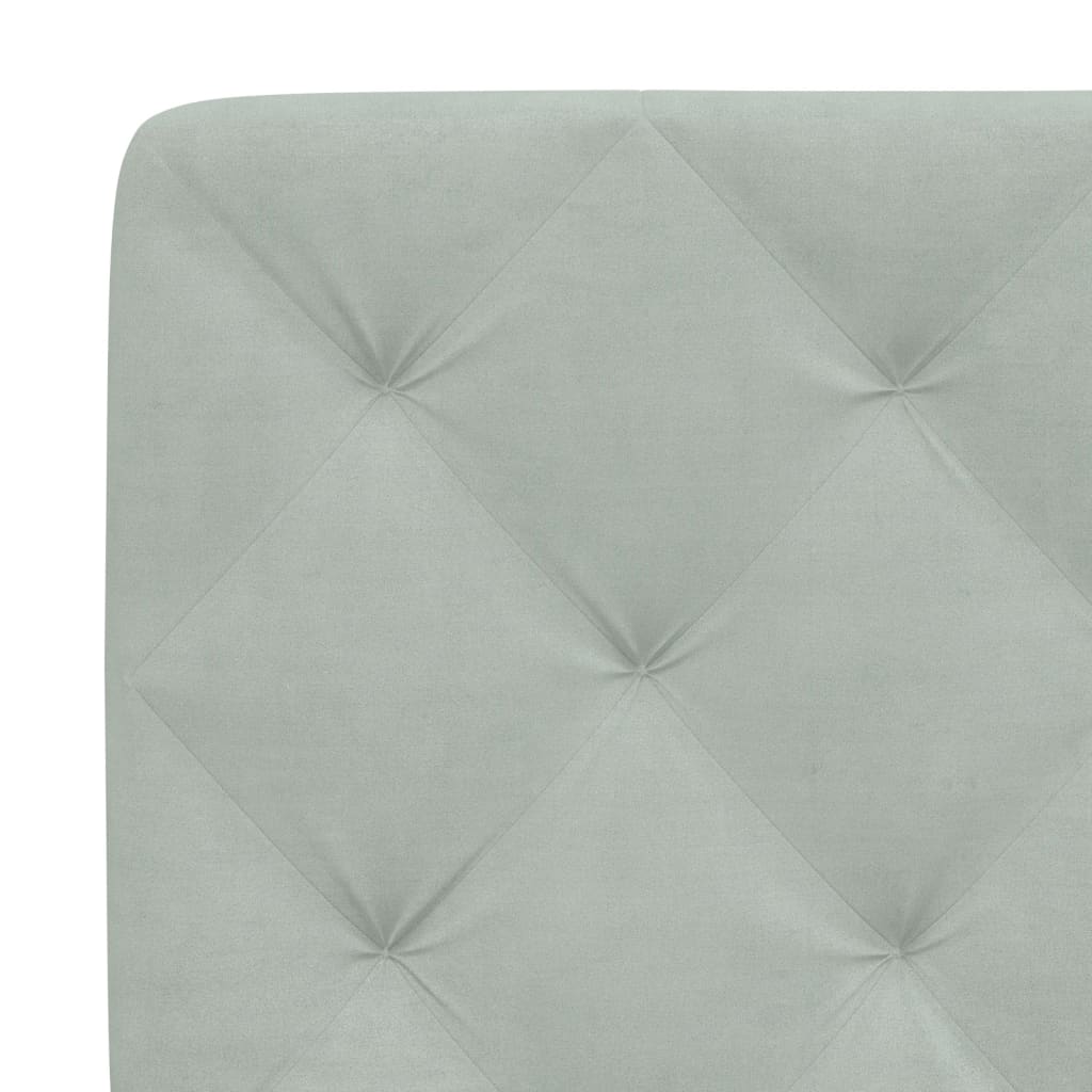 Coussin de tête de lit gris clair 80 cm velours - XIOS