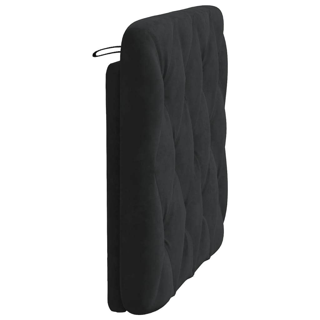 Coussin de tête de lit noir 80 cm velours - XIOS