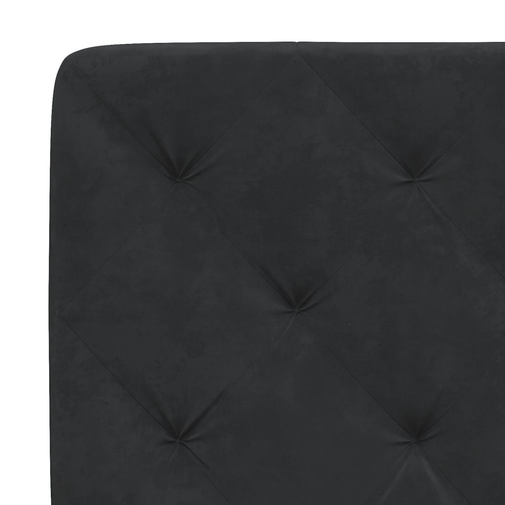 Coussin de tête de lit noir 80 cm velours - XIOS