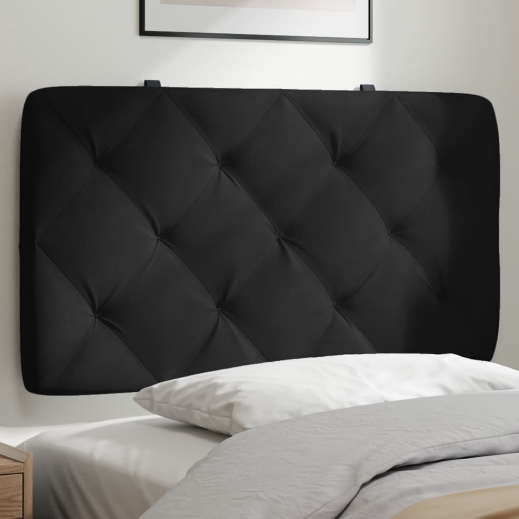 Coussin de tête de lit noir 80 cm velours - XIOS
