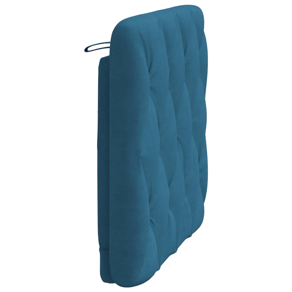 Coussin de tête de lit bleu 80 cm velours - XIOS