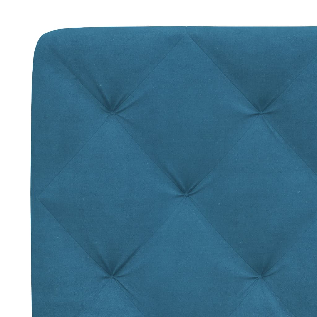 Coussin de tête de lit bleu 80 cm velours - XIOS