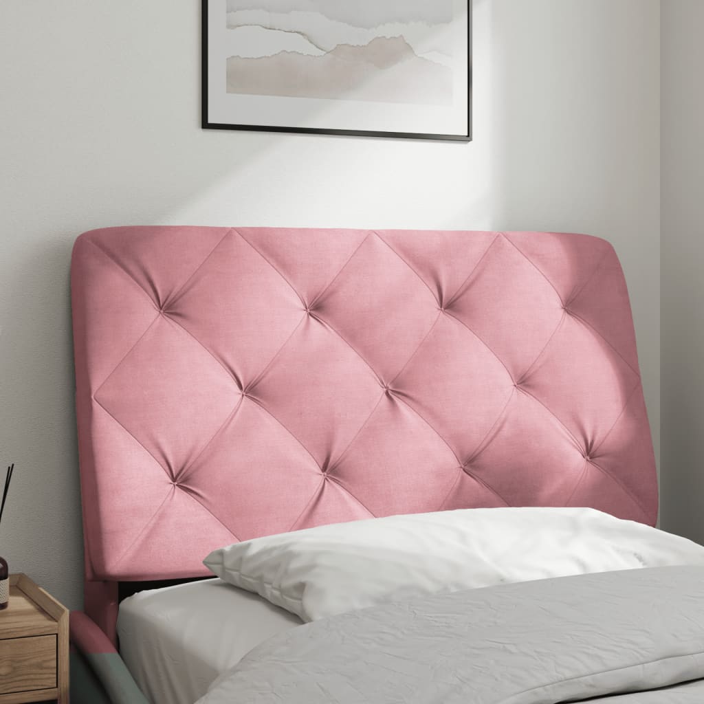 Coussin de tête de lit rose 80 cm velours - XIOS