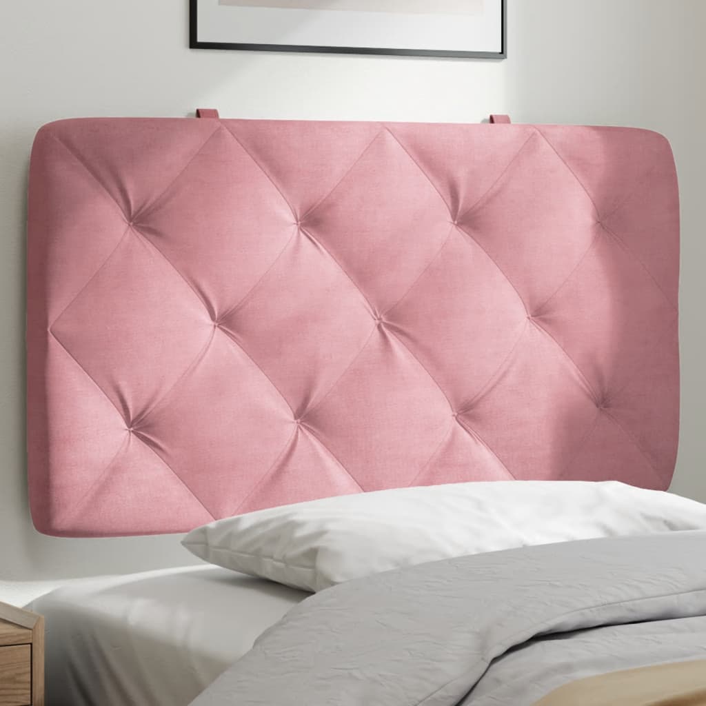 Coussin de tête de lit rose 80 cm velours - XIOS