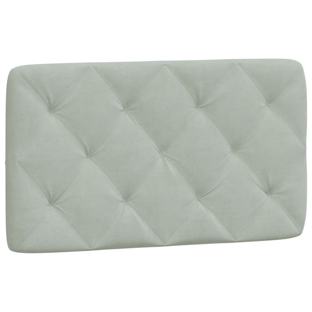 Coussin de tête de lit gris clair 90 cm velours - XIOS