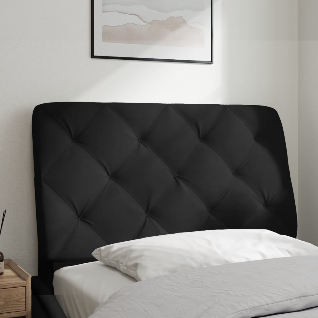 Coussin de tête de lit noir 90 cm velours - XIOS