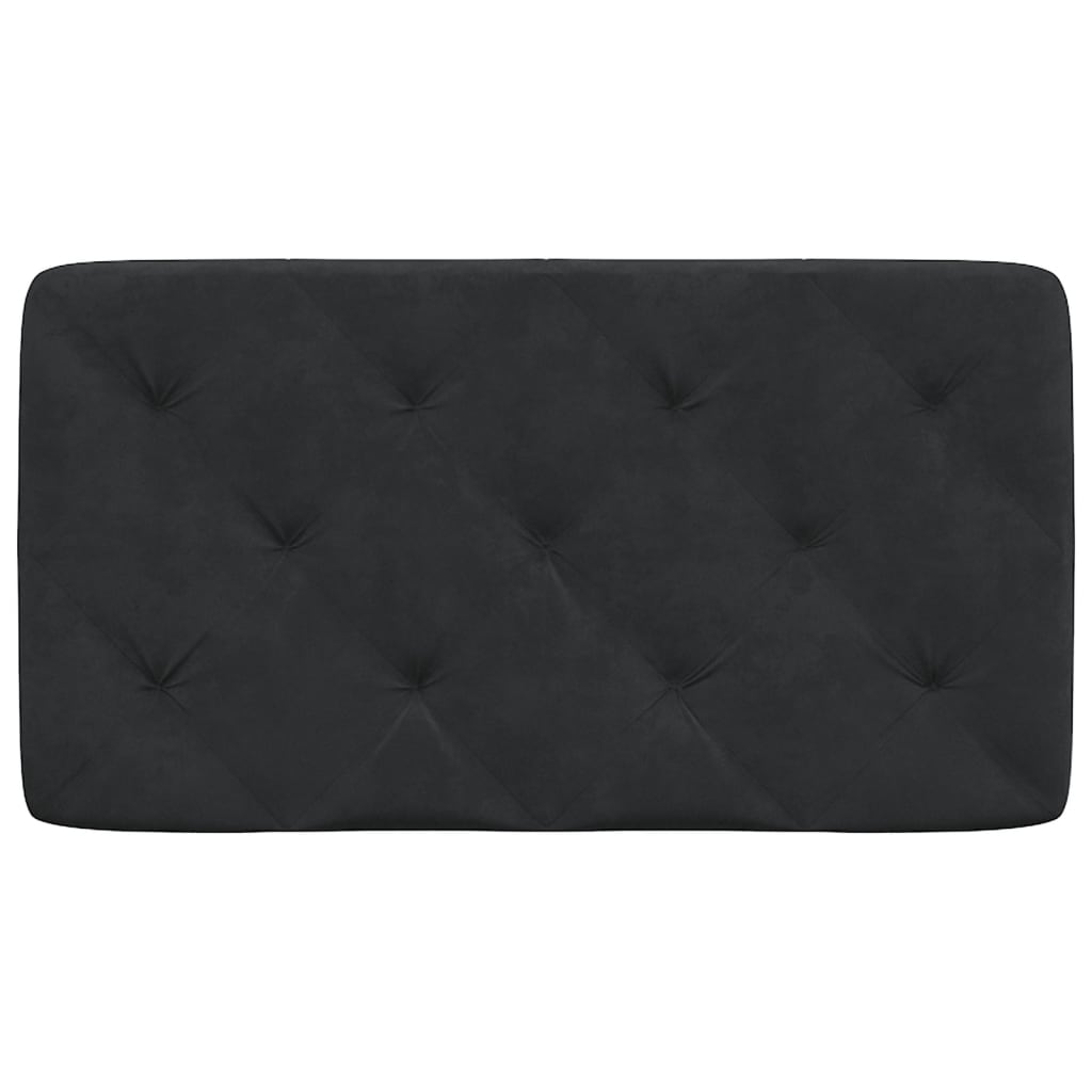Coussin de tête de lit noir 90 cm velours - XIOS