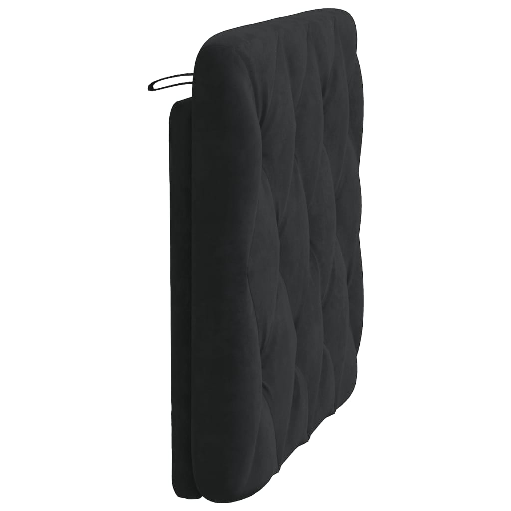 Coussin de tête de lit noir 90 cm velours - XIOS