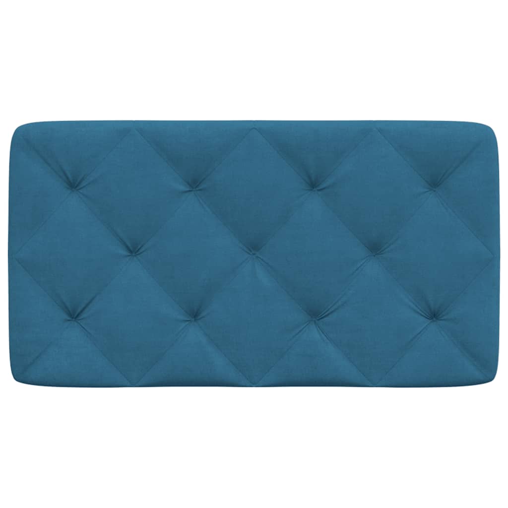 Coussin de tête de lit bleu 90 cm velours - XIOS