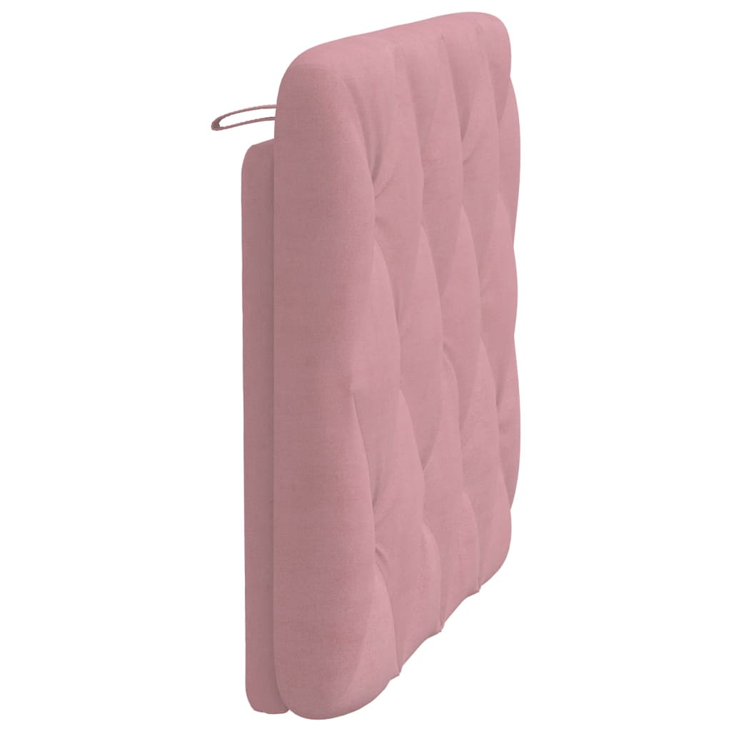 Coussin de tête de lit rose 90 cm velours - XIOS