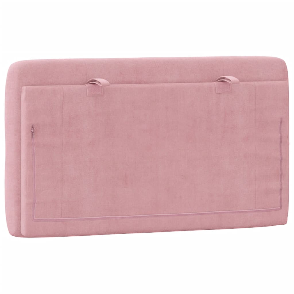 Coussin de tête de lit rose 90 cm velours - XIOS