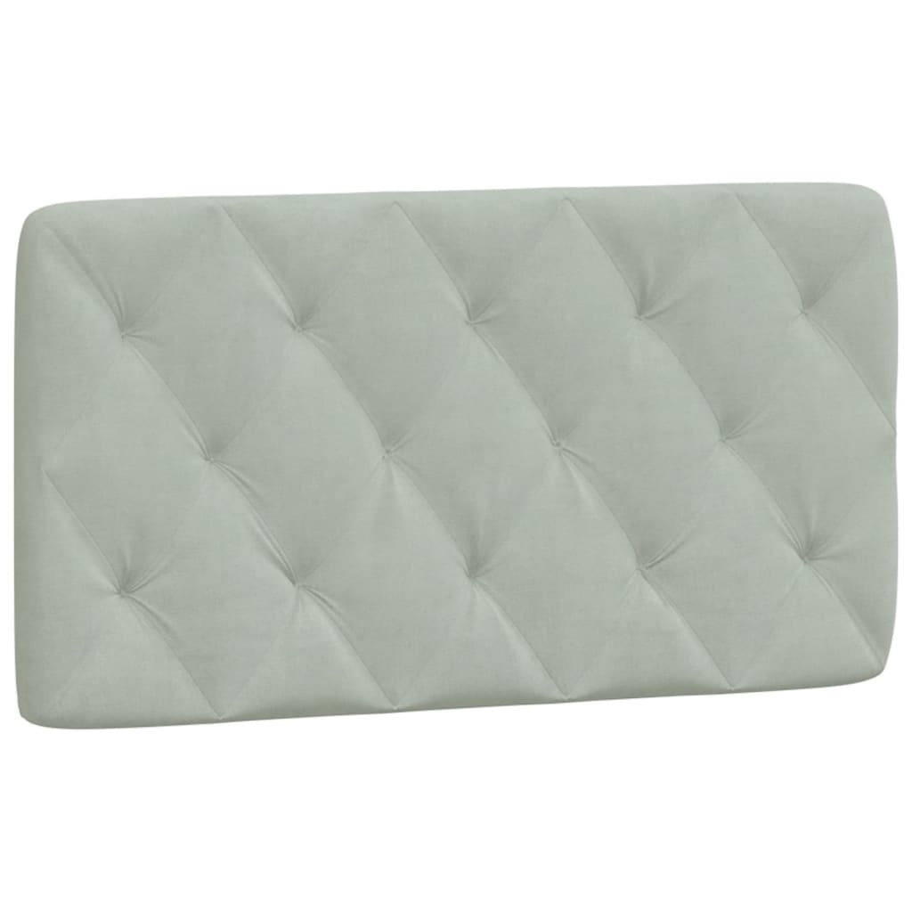 Coussin de tête de lit gris clair 100 cm velours - XIOS