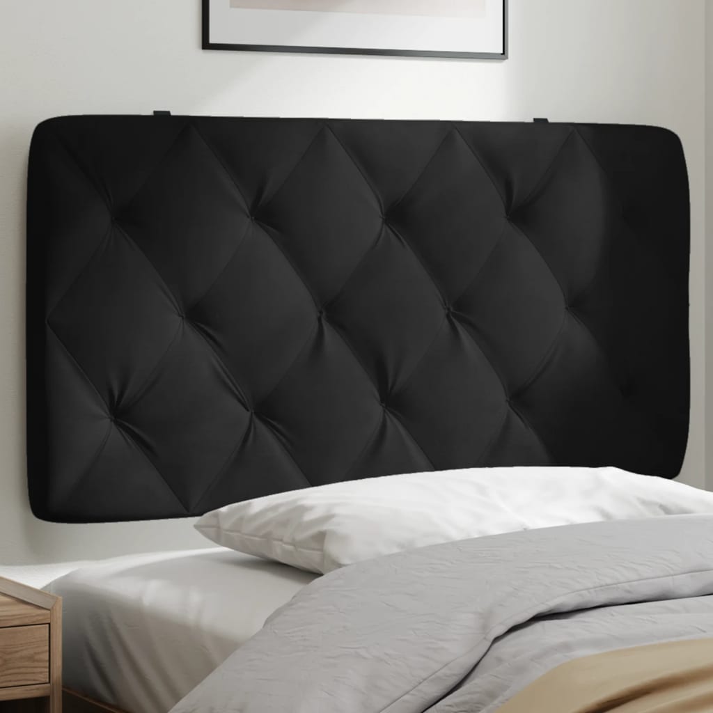 Coussin de tête de lit noir 100 cm velours - XIOS