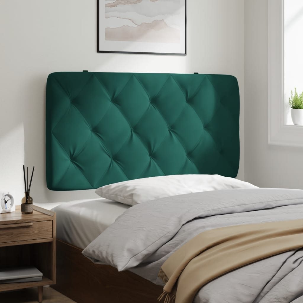 Coussin de tête de lit vert foncé 100 cm velours - XIOS