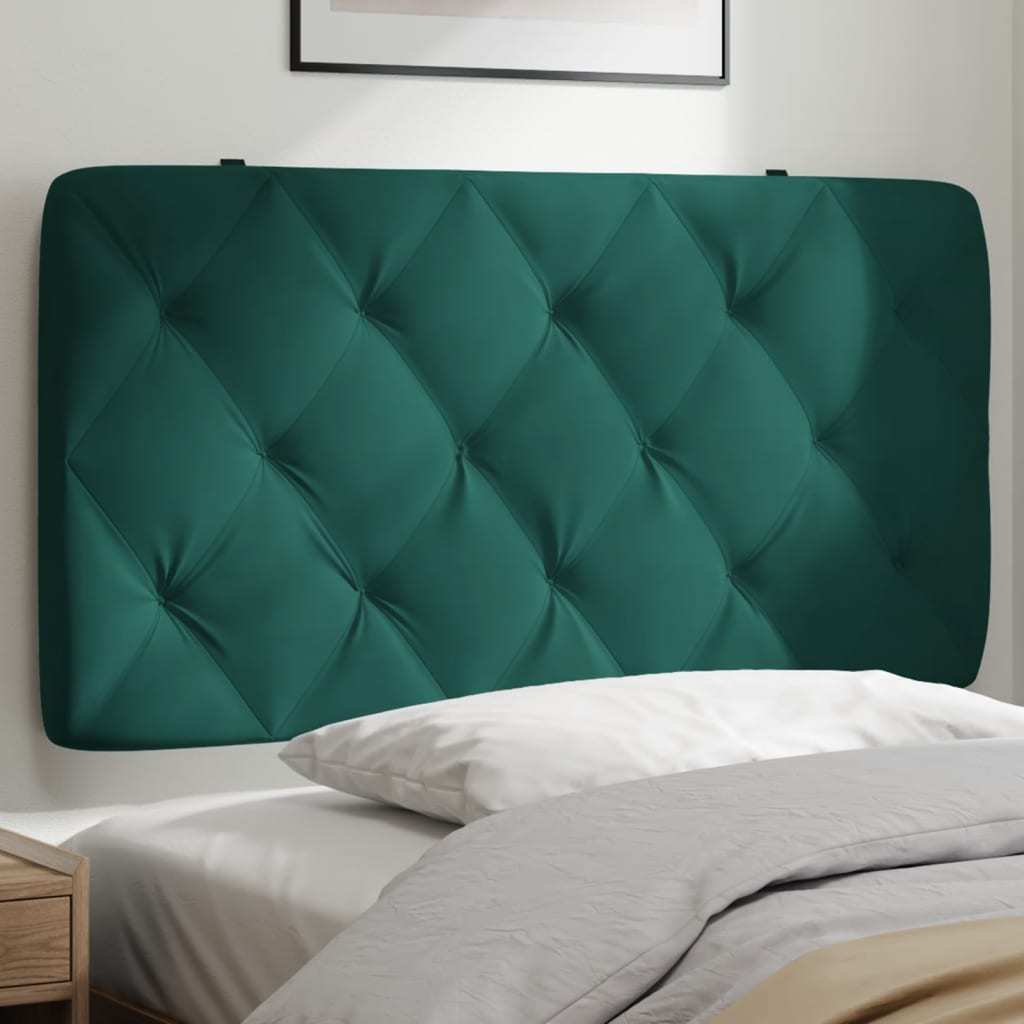 Coussin de tête de lit vert foncé 100 cm velours - XIOS