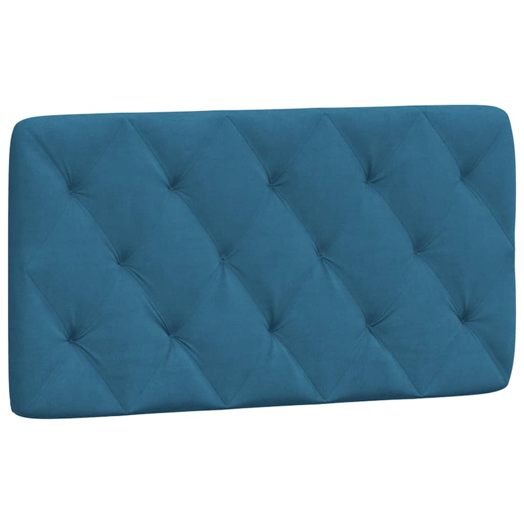 Coussin de tête de lit bleu 100 cm velours - XIOS