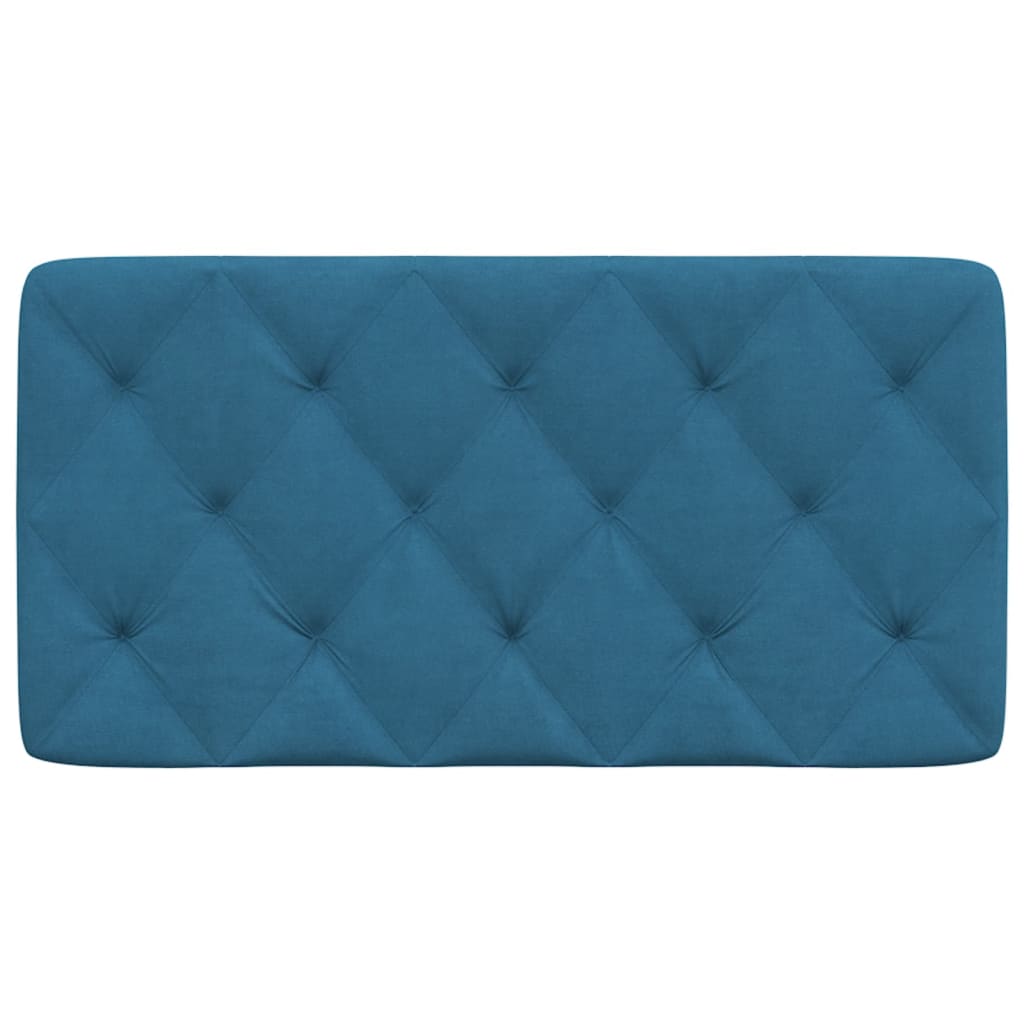 Coussin de tête de lit bleu 100 cm velours - XIOS