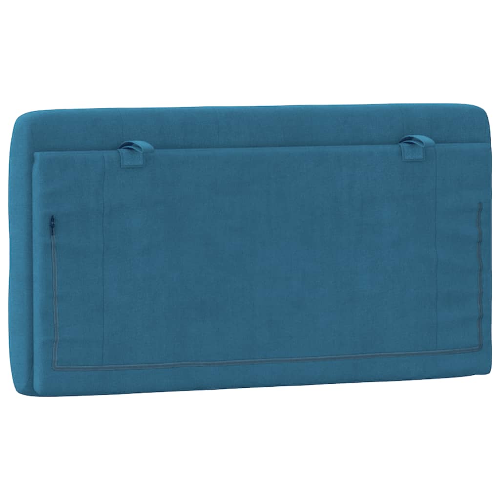 Coussin de tête de lit bleu 100 cm velours - XIOS