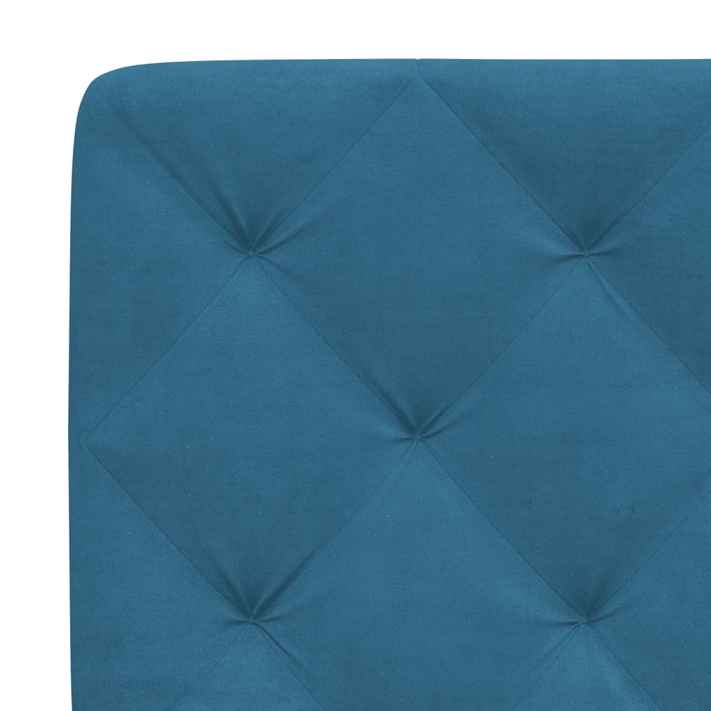 Coussin de tête de lit bleu 100 cm velours - XIOS