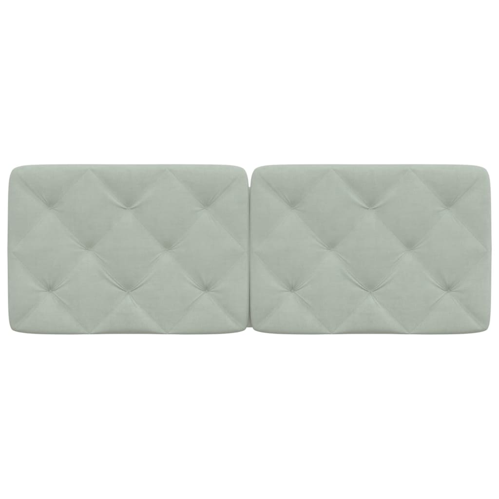 Coussin de tête de lit gris clair 120 cm velours - XIOS