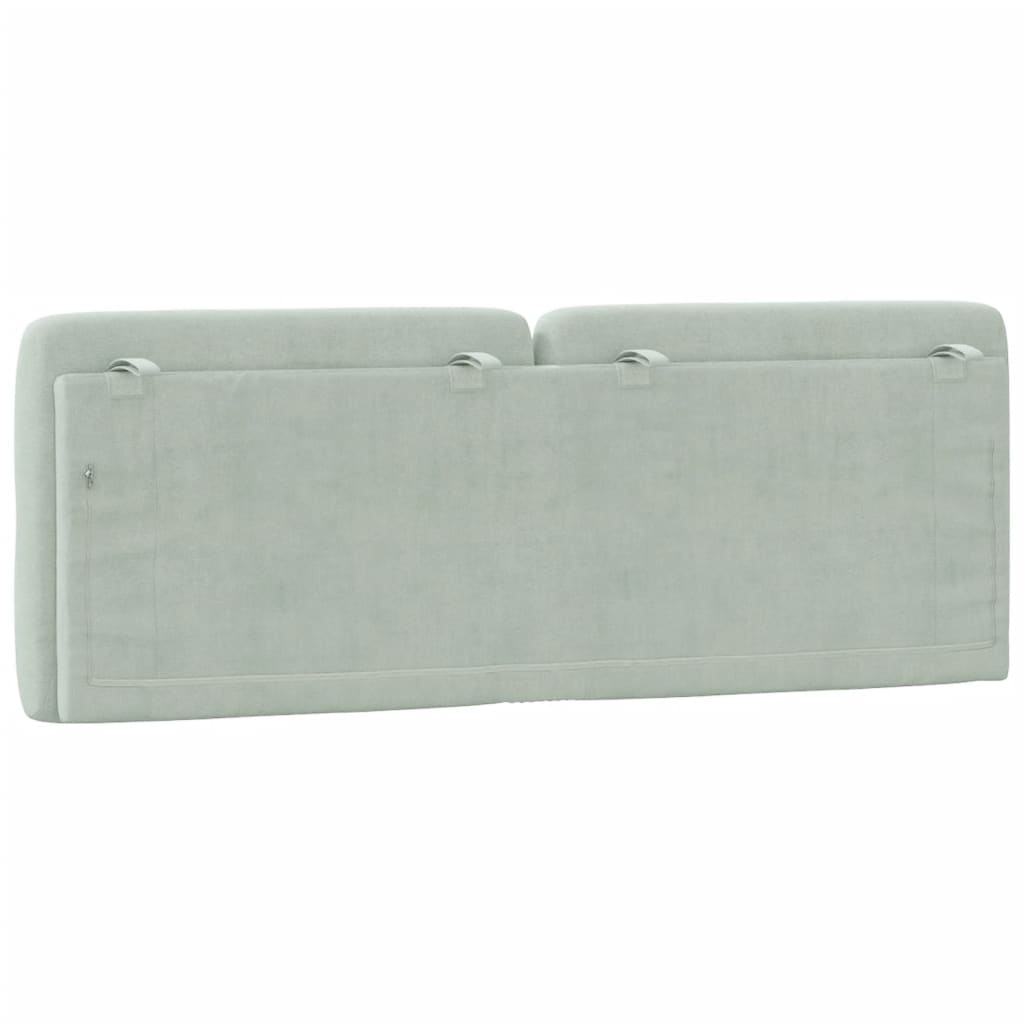 Coussin de tête de lit gris clair 120 cm velours - XIOS