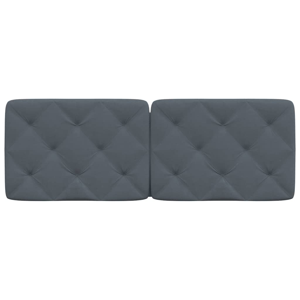 Coussin de tête de lit gris foncé 120 cm velours - XIOS