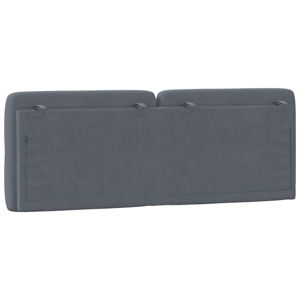 Coussin de tête de lit gris foncé 120 cm velours - XIOS