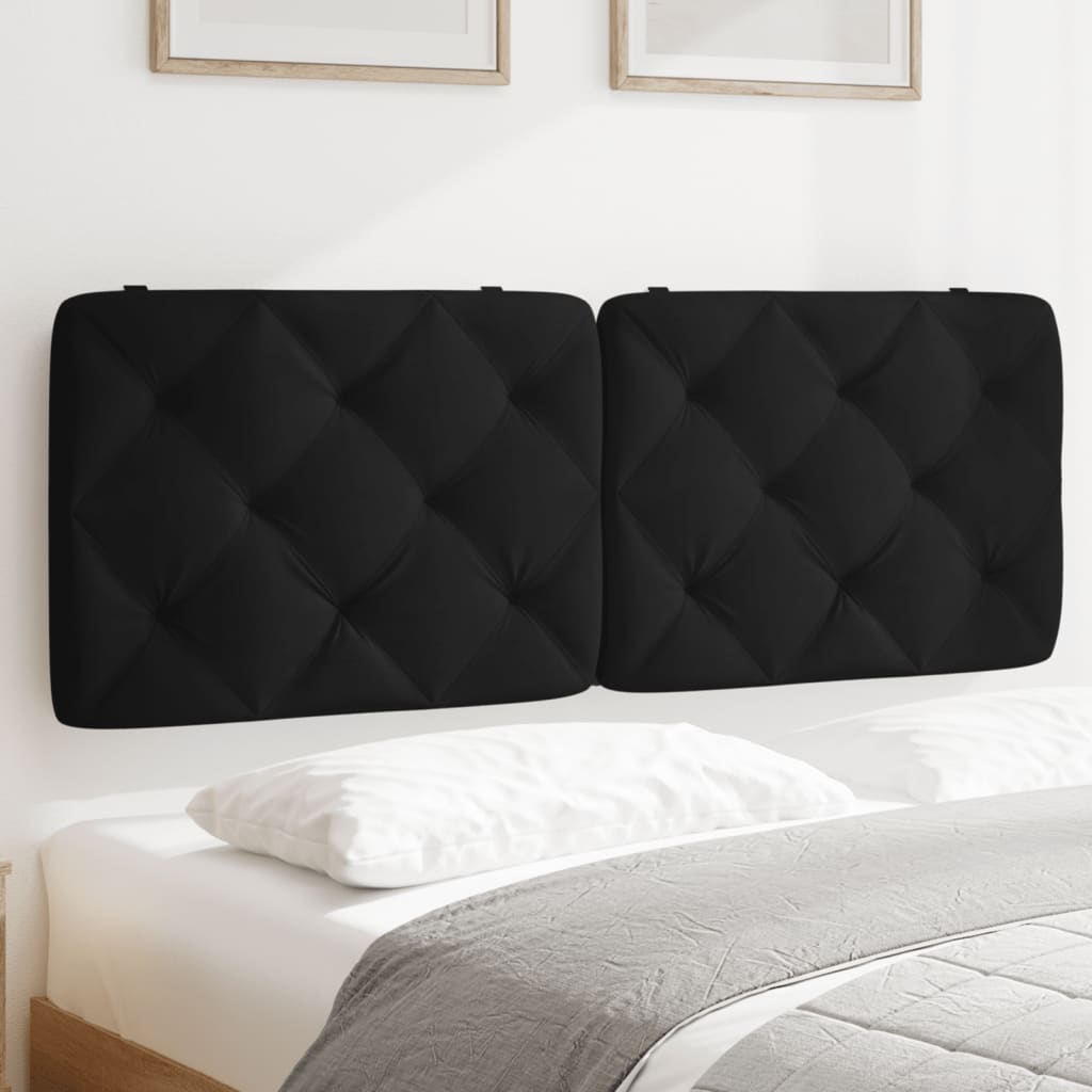 Coussin de tête de lit noir 120 cm velours - XIOS