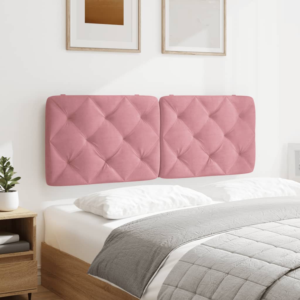 Coussin de tête de lit rose 120 cm velours - XIOS