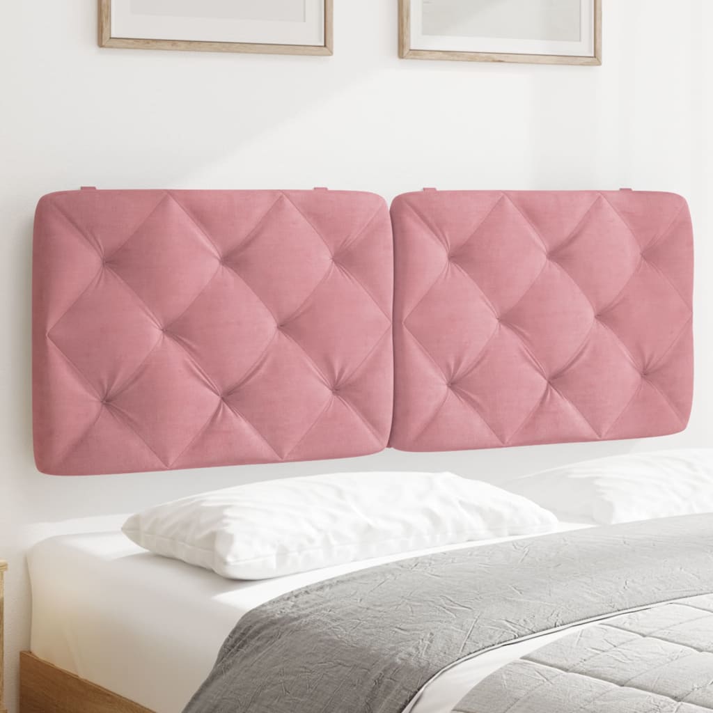 Coussin de tête de lit rose 120 cm velours - XIOS