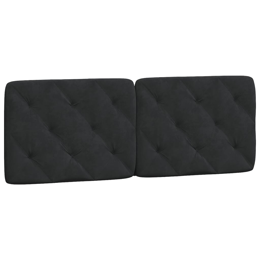 Coussin de tête de lit noir 140 cm velours - XIOS