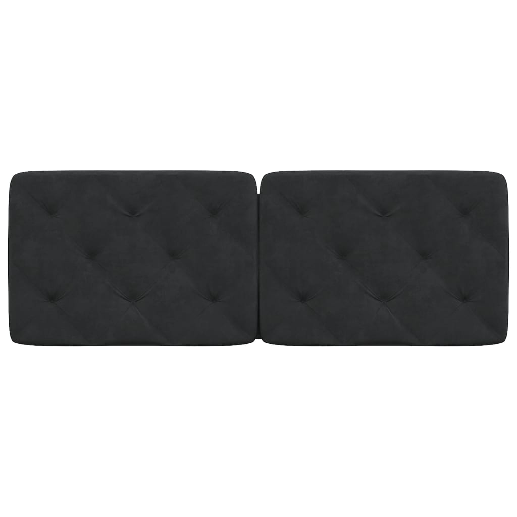 Coussin de tête de lit noir 140 cm velours - XIOS