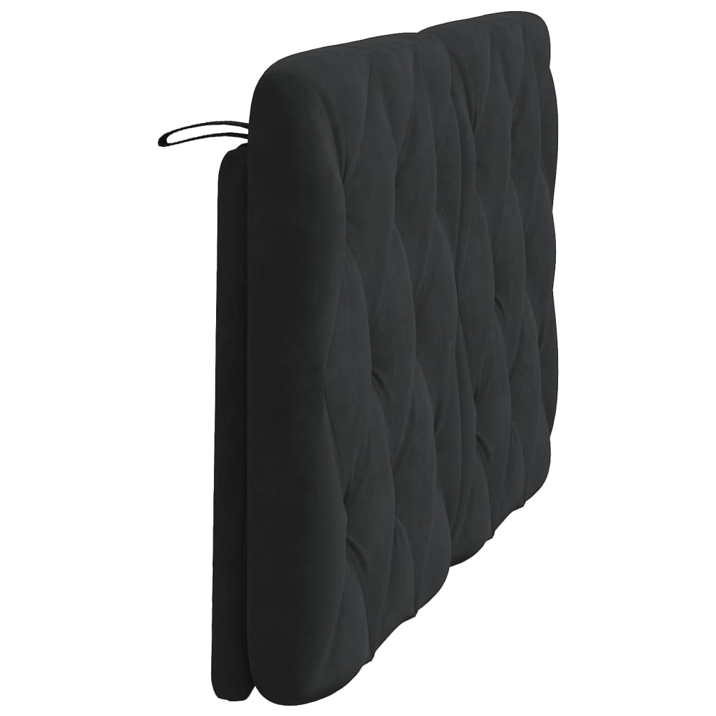 Coussin de tête de lit noir 140 cm velours - XIOS