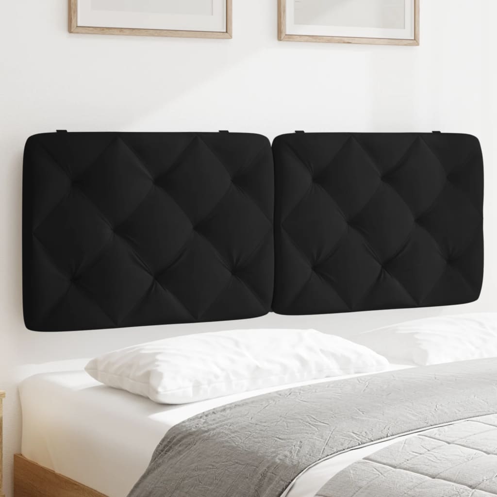 Coussin de tête de lit noir 140 cm velours - XIOS