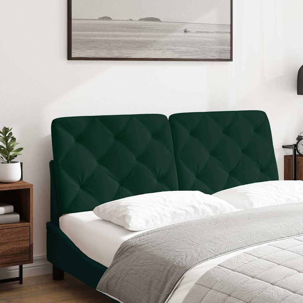 Coussin de tête de lit vert foncé 140 cm velours - XIOS