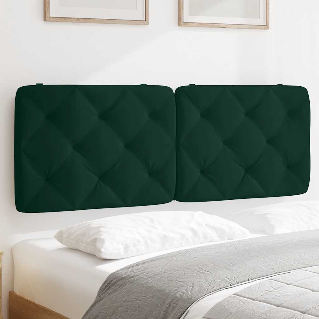 Coussin de tête de lit vert foncé 140 cm velours - XIOS