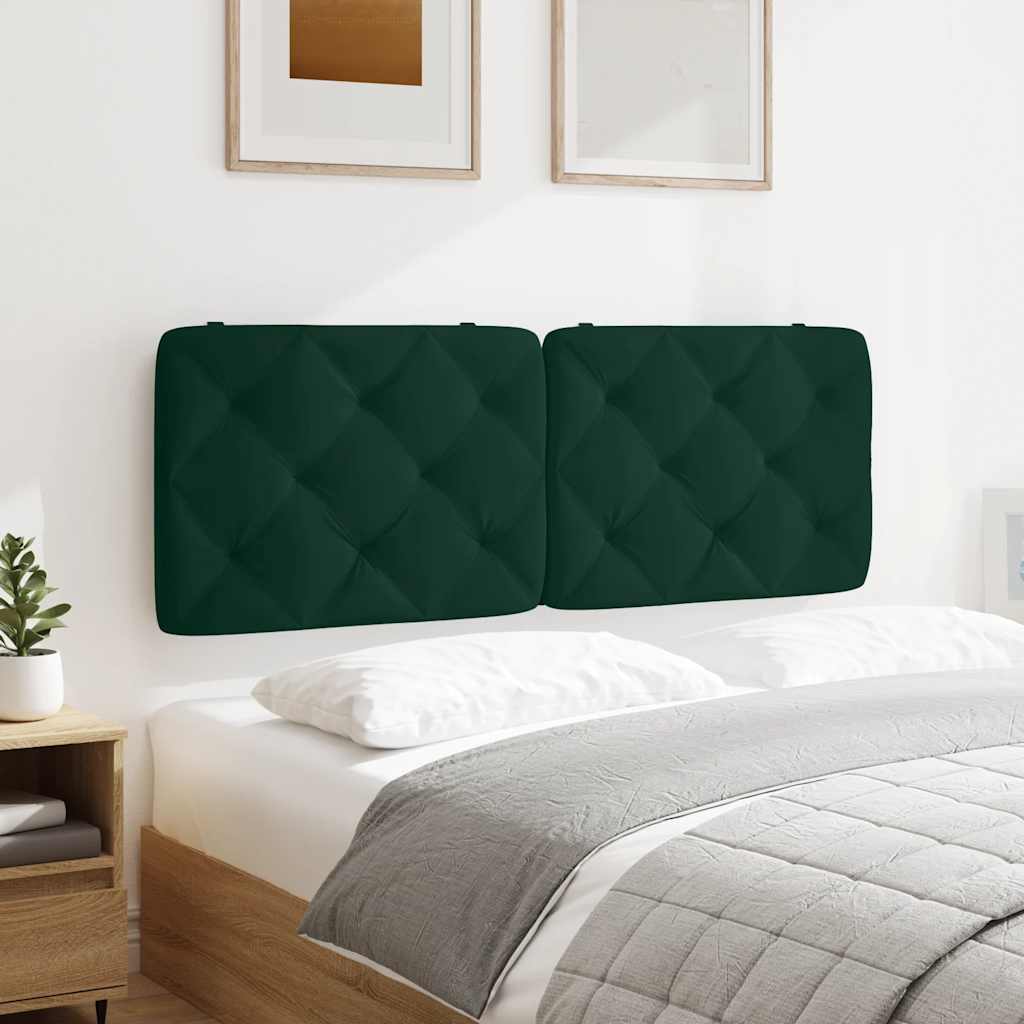 Coussin de tête de lit vert foncé 140 cm velours - XIOS
