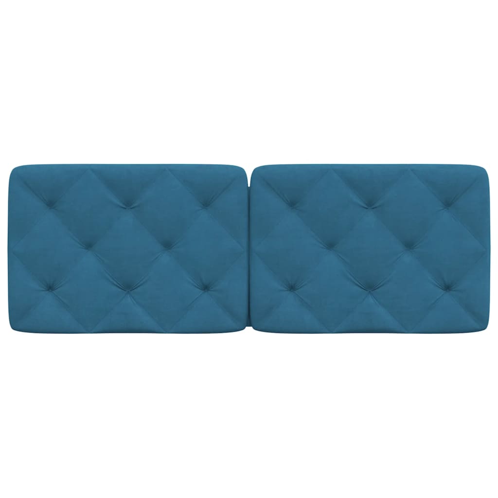 Coussin de tête de lit bleu 140 cm velours - XIOS