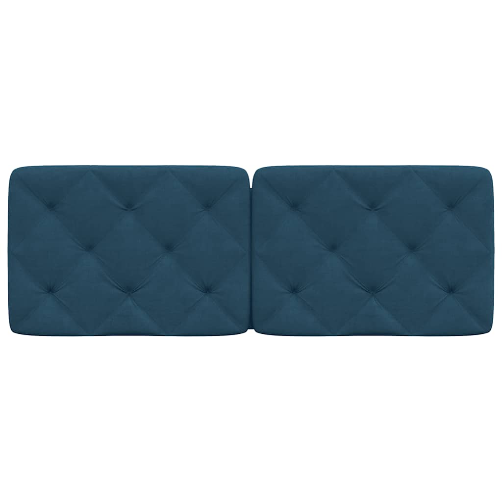 Coussin de tête de lit bleu 140 cm velours - XIOS