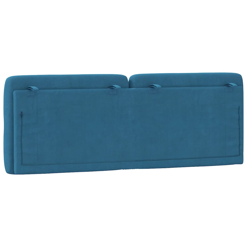 Coussin de tête de lit bleu 140 cm velours - XIOS